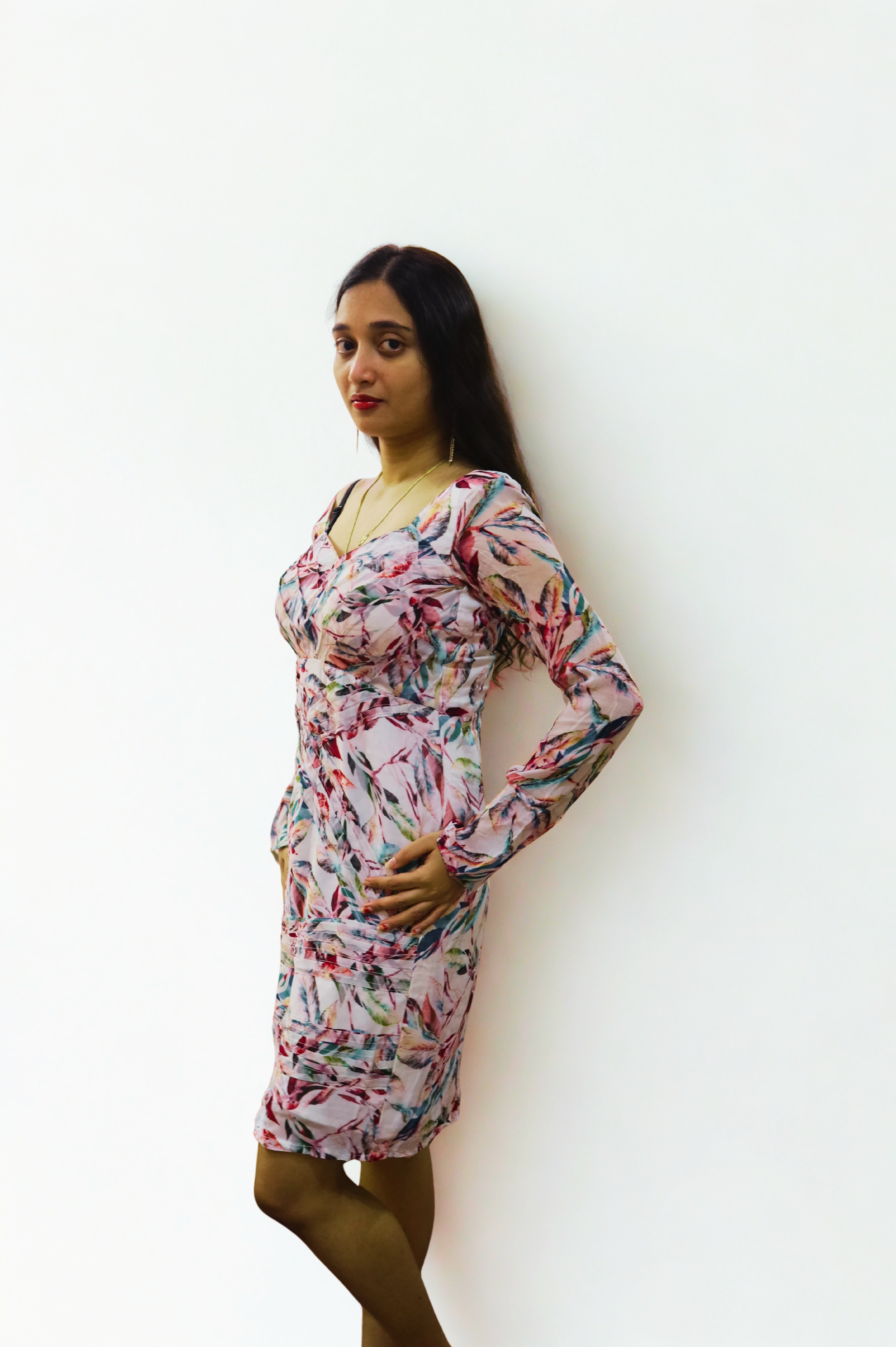 Orchid Print Pleated Outfit