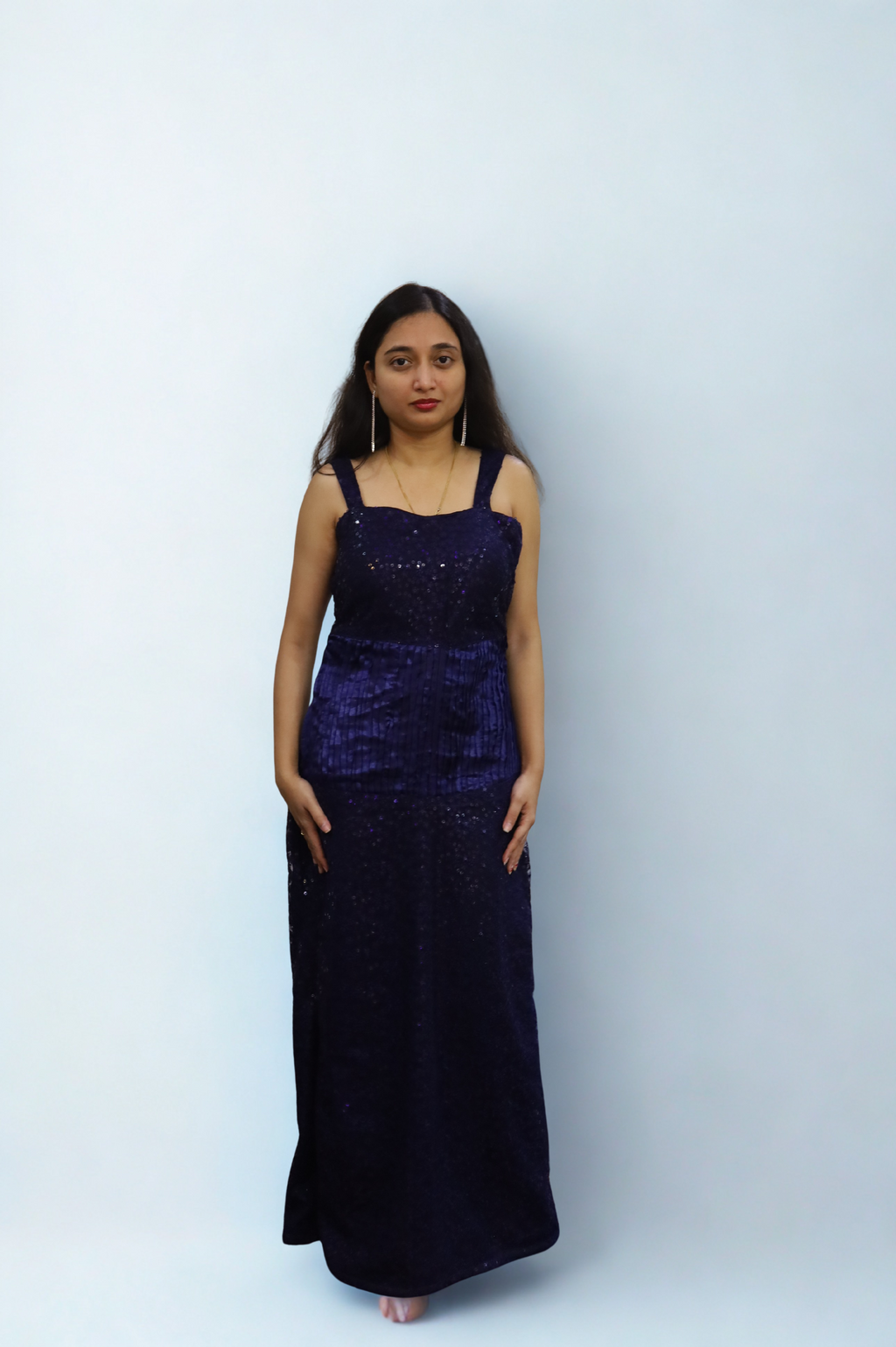 Sequin Pleated Dress