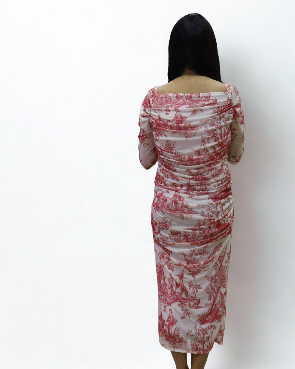 Bodycon Gathered Slit Dress