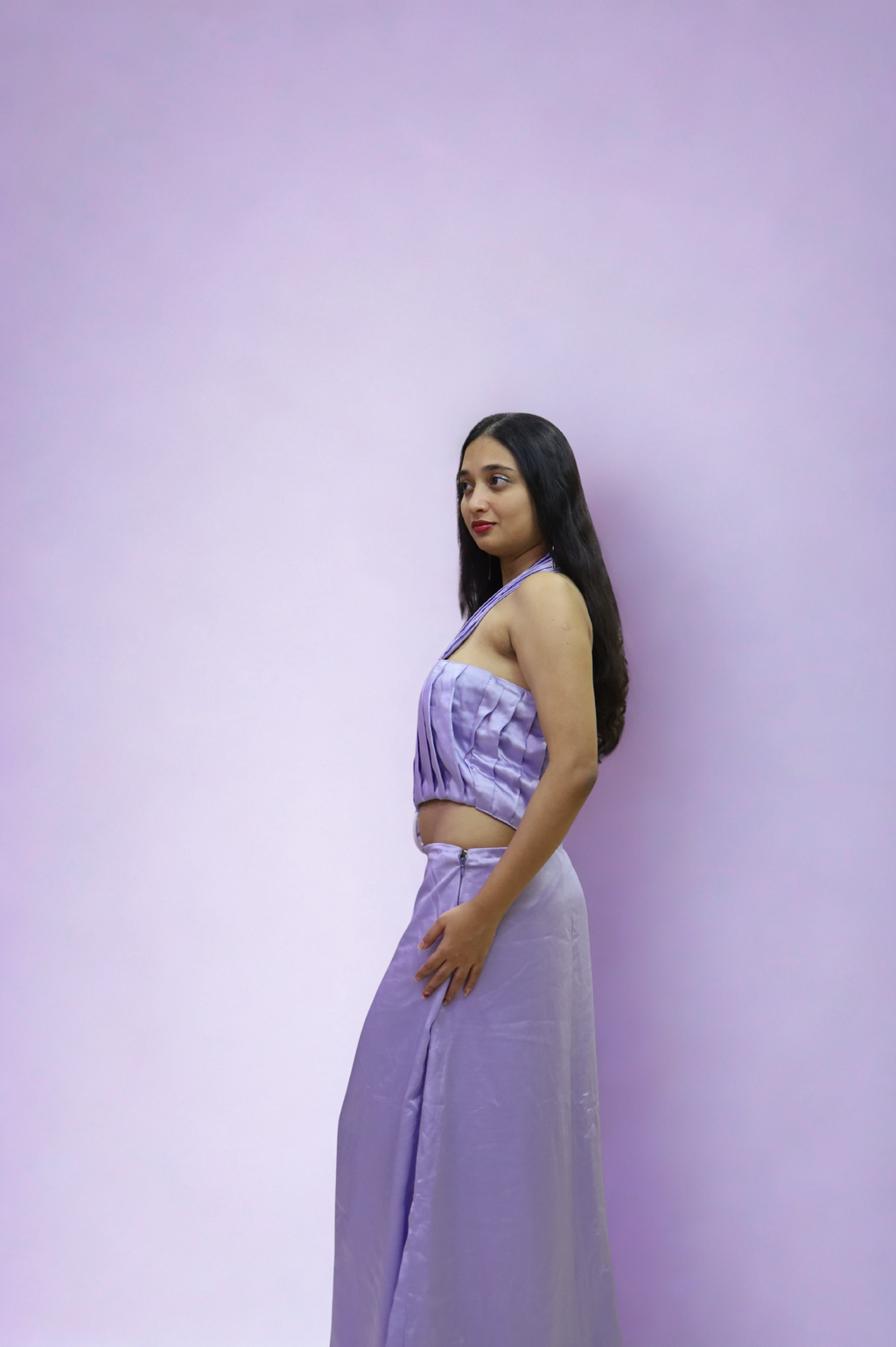 Lilac 2 in 1 Halter Neck Top and Skirt