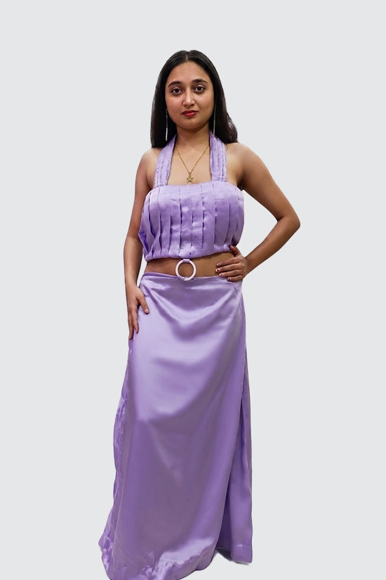 Lilac 2 in 1 Halter Neck Top and Skirt