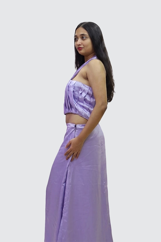 Lilac 2 in 1 Halter Neck Top and Skirt