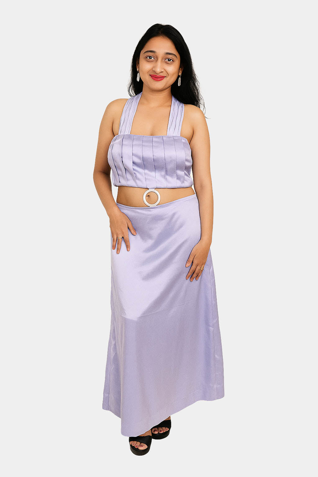Lilac 2 in 1 Halter Neck Top and Skirt