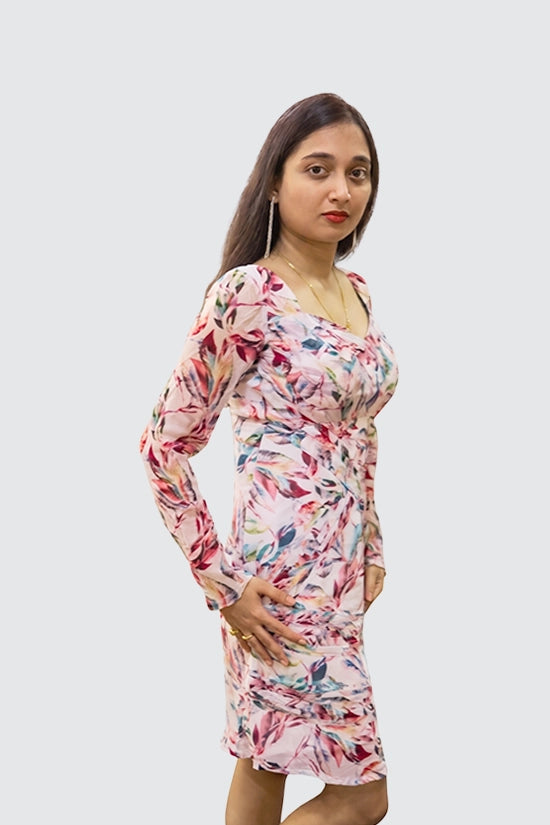 Orchid Print Pleated Outfit