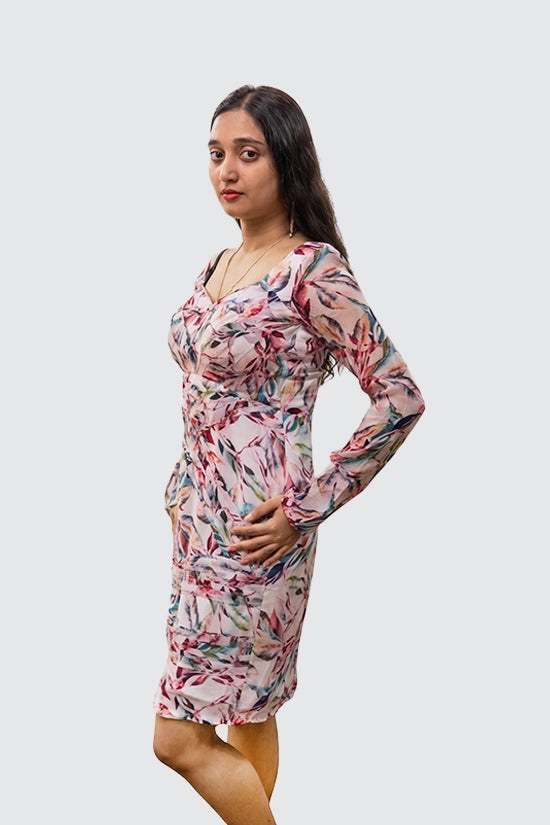 Orchid Print Pleated Outfit