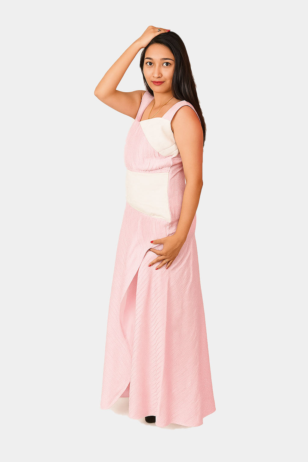 Pleated and Draped Evening Gown
